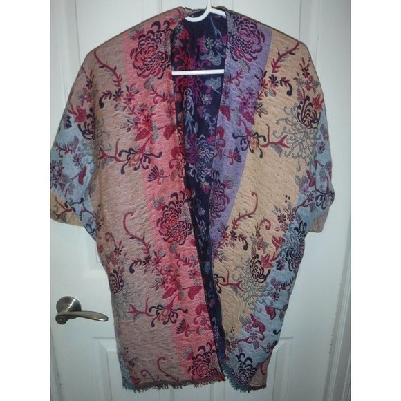 Chicos Reversible Ruana Sweater OSFA - Picture 8 of 12